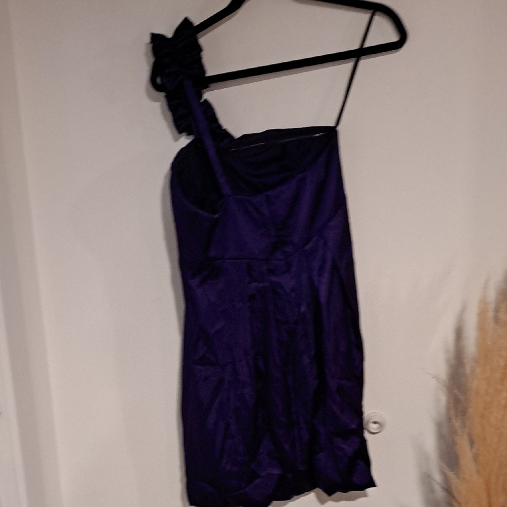 Xscape Deep Purple Dress Size 8 B109 - Picture 3 of 3